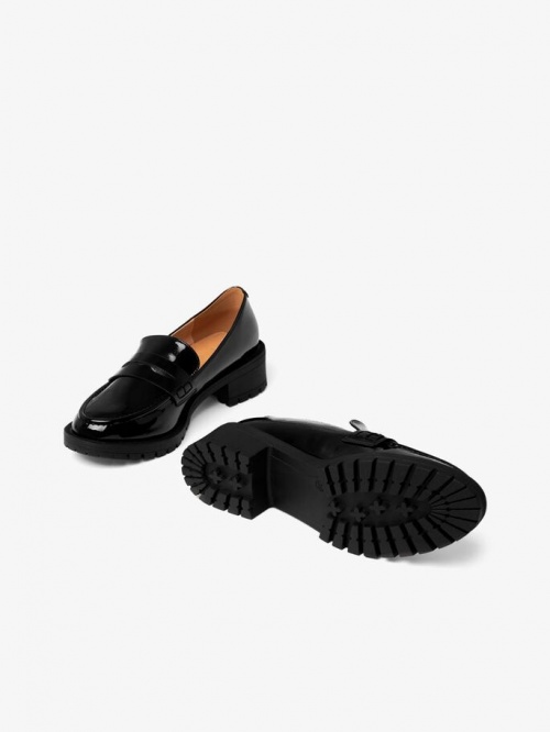 BIAPEARL Simple Penny Loafer Patent Aquarius - Black