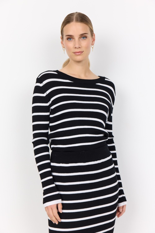 SC-DOLLIE STRIPE 777 pullover PS25 - 9999C BLACK COMBI