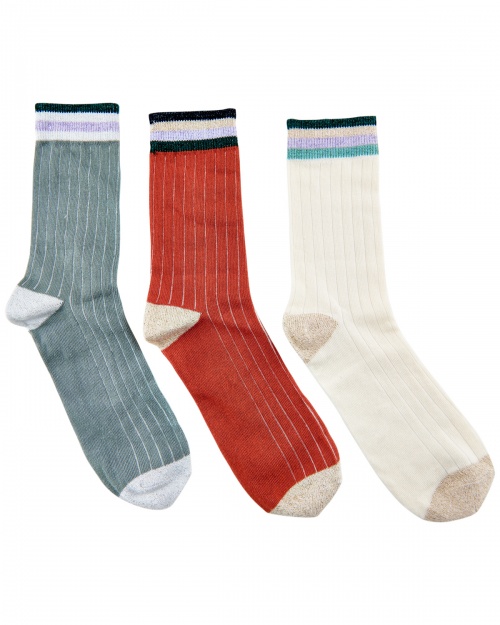 NULADOMIA 3-PACK GLITTER SOCK - 6000 MULTI COL.